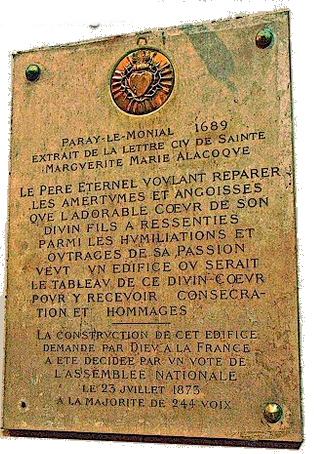 La grande plaque commémorative dans la basilique de Montmartre